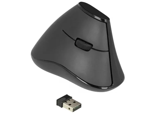 Delock Ergonomische vertikal optische 5-Tasten Maus 2,4 GHz kabellos - Lautlos
