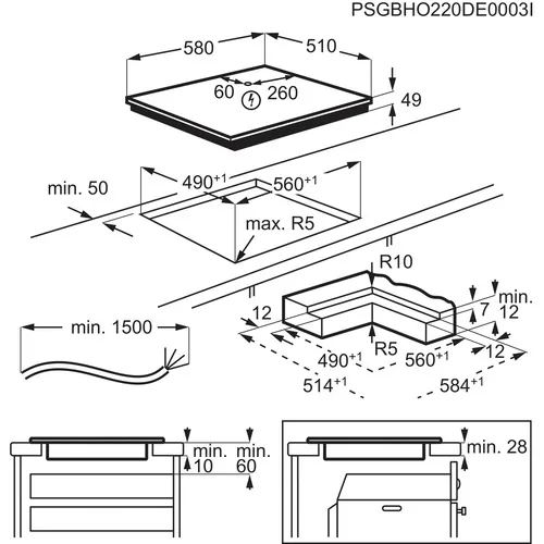 Electrolux EIS62453IZ Nero Da incasso 60 cm Piano cottura a induzione 4 Fornello(i)
