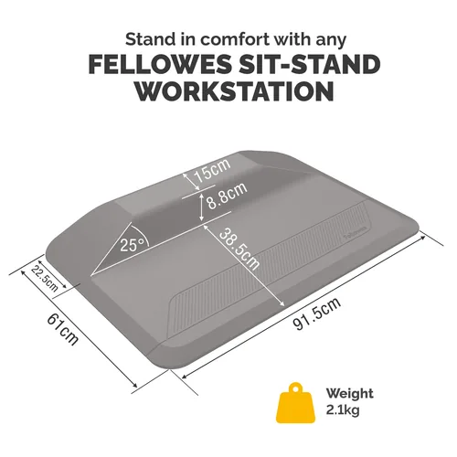 Fellowes Activefusion 59.69 x 89.85 cm - Farbe: Schwarz - Detailfarbe: Schwarz - Breite: 89.85 cm - Material: Kunststoff - Länge: 59.69 cm - Produkttyp: Anti-Ermüdungsmatte