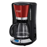 Russell Hobbs Filterkaffeemaschine Colours Plus Rot/Schwarz - Detailfarbe: Rot - Schwarz - Anzahl Tassen: 10 - Ausstattung: Anti-Tropfsystem