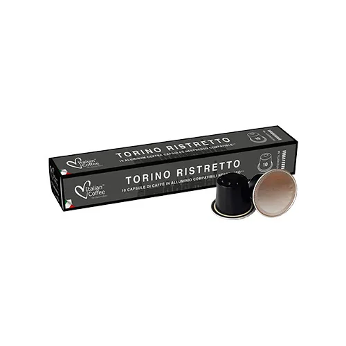 Italian Coffee Kaffeekapseln Torino Ristretto 10 Stück - Entkoffeiniert: Nein - Produktionsland: Italien - Packungsgrösse: 10 Stück - Geschmacksrichtung: Keine - Getränkeart: Ristretto - Latte Macchiato - Cappuccino - Espresso - Café Crème - Kaffeeart: Ne