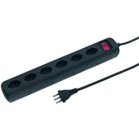 STEFFEN Steckdosenleiste POWER EASY 6x T13 quer - Einsatzgebiet: Indoor - Detailfarbe: Schwarz - Kinderschutz: Ja - Steckertyp Ausgang: T13 - Schalter: 1 Schalter - Steckdosenanzahl: 6