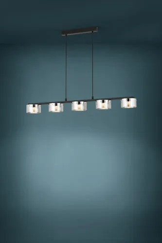 EGLO Leuchten LED-Pendelleuchte COPILLOS LED 5 x 5.4W 3000K Silber - Betriebsart: Netzbetrieb - Lampensockel: LED fest verbaut - Farbtemperatur Kelvin: 3000 K - Gesamtleistung: 27 W - Farbwiedergabeindex CRI: 0 - Dimmbar: dimmbar