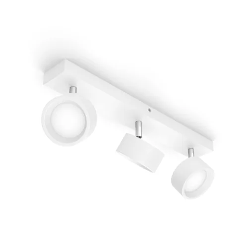 Philips Aufbauspot Bracia 3 x 5.5W 2700K Weiss - Leuchten Kategorie: Deckenleuchte - Betriebsart: Netzbetrieb - Lampensockel: LED fest verbaut - Farbtemperatur Kelvin: 2700 K - Gesamtleistung: 16.5 W - Farbwiedergabeindex CRI: 80