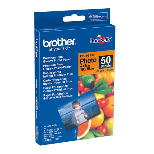 BROTHER glossy Photo Paper white 100x150mm 50 sheet
