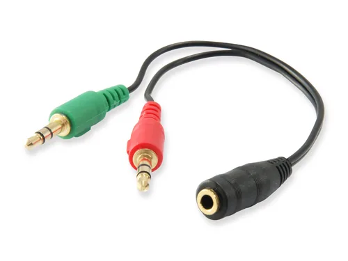Equip Audiokabel Splitter 3.5mm2x3.5mm BuSt grünrot Polybeutel