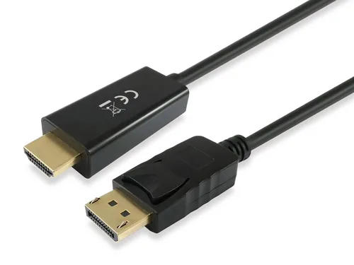 Equip DisplayPort->HDMI 4K 30Hz StSt 2.00m sw Polybeutel