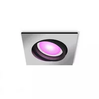 Philips Hue White & Color Ambiance Centura Einbauspot Eckig Aluminium - Lampensockel: GU10 - Farbtemperatur Kelvin: 2000 bis 6500 K - Aussenanwendung: Nein - Gesamtleistung: 4.2 W - Leuchten Kategorie: Spot - Lichtfarbe: Mehrfarbig