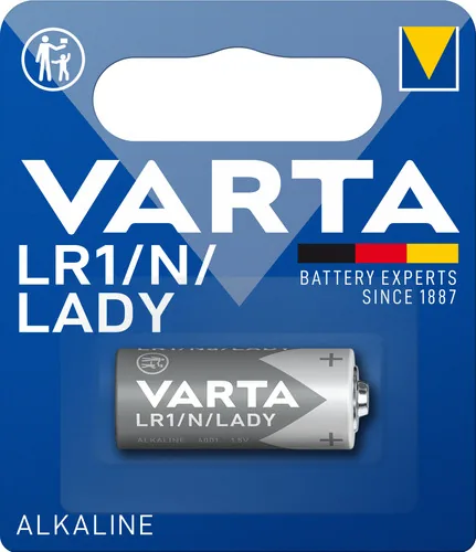 Varta Batterie LR1 / N / LADY , 1 Stück - Gewicht: 10 g - Verpackungseinheit: 1 Stück - Chemisches System: Alkali Mangan - Batterietyp Bauform: LR1 / N / Lady / 4001 / 810 / E90 / 910A / KN / UM5 / L1129 - Anwendung: Spezialbatterien - Spannung: 1.5 V