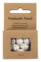 Creativ Company Perlen-Set Süsswasserperlen 9-11 mm - Packungsgrösse: 13 Stück - Durchmesser: 9 mm - 11 mm - Detailfarbe: Perlmutt - Perlenart: Perlenset - Perlmutt