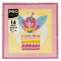 PRO nappe Papierservietten Fee 33 cm x 33 cm, 16 Stück - Material: Papier - Grösse: 33 cm x 33 cm - Eigenschaften: Keine Eigenschaft - Anzahl Lagen: 3 - Motiv: Geburtstag - Produkttyp: Papierservietten