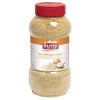 Butty Gewürz Zwiebeln granuliert 430 g - Produkttyp: Einzelgewürze - Ernährungsweise: Vegetarisch - Produktionsland: Frankreich - Zertifikate: Keine Zertifizierung - Packungsgrösse: 430 g - Fairtrade: Nein