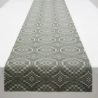 Chilewich Tischläufer Overshot Thymian, 36 x 183 cm - Material: Terrastrandgarn - Produktart: Tischläufer - Motiv: Kein - Detailfarbe: Dunkelgrün - Breite: 35.56 cm - Länge: 182.88 cm