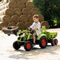 Falk Claas Traktor + Anh. XXL - Fahrzeugtyp: Bagger - Altersempfehlung ab: 3 Jahren - Ausstattung: Anhänger - Detailfarbe: Grün - Material: Kunststoff