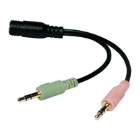 Logilink Audio-Kabel,2x3,5mm 3-PinM zu 3,5 mm 4-PinF,schw.