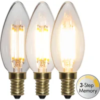 Star Trading LED Leuchtmittel E14 C35 Soft Glow 3-step 400 lm, 2100K, 4W - Energieeffizienzklasse: F - Lampensockel: E14 - Protokoll: Ohne - Smart Home: Nicht kompatibel - Farbtemperatur Kelvin: 2100 K - Gesamtleistung: 4 W