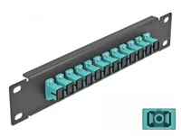 DELOCK 10"" LWL Patchpanel 12 Port SC Simplex aqua 1HE schw.