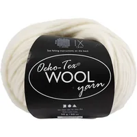 Creativ Company Wolle Oeko-Tex 50 g, Crème - Packungsgrösse: 1 Stück - Länge: 50 m - Material: Wolle - Detailfarbe: Crème - Waschbar bei: 40 °C - Nadelstärke: 7 mm - 8 mm
