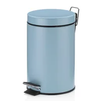 Kela Kosmetikeimer Monaco 3 l, Hellblau - Fassungsvermögen: 3 l - Höhe: 26 cm - Anzahl Behälter: 1 - Detailfarbe: Hellblau - Form: Rund - Material: Metall