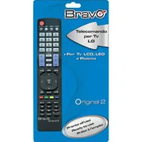 BRAVO Ersatz-Fernbedienung Bravo ORIGINAL 2 LG - Typ: Gerätespezifisch - Anzahl steuerbare Geräte: 1 × - Übertragungsart: Infrarot - Kompatible Hersteller Multimedia: LG - Einrichtung: Selbsteinrichtend - Eigenschaften: Keine weiteren Eigenschaften