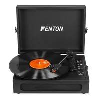 Fenton Plattenspieler mit Bluetooth RP118B Schwarz - Detailfarbe: Schwarz - Plattenspieler Antriebsart: Riemenantrieb - Platte Geschwindigkeit: 45 U/min - 33? U/min - 78 U/min - Tonabnehmer: Dabei - Tonarm: J-Form - Anwender: HiFi