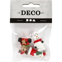 Creativ Company Mini-Figur Weihnachten 35 x 10 mm - Detailfarbe: Rot - Grün - Weiss - Material: Resin - Verpackungseinheit: 1 Stück - Motiv: Weihnachten - Anlass: Weihnachten