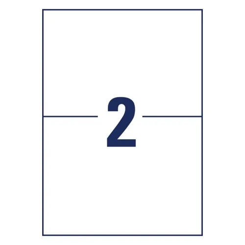 Avery Zweckform Universal-Etiketten 210 x 148 mm,130 Etiketten / 65 Bogen - Klebehaftung: Selbstklebend - Drucker Kompatibilität: Inkjet - Laser - Anzahl Blatt: 65 × - Papierformat: A4 - Anzahl Etiketten: 130 - Etikettengrösse: 210 x 148 mm
