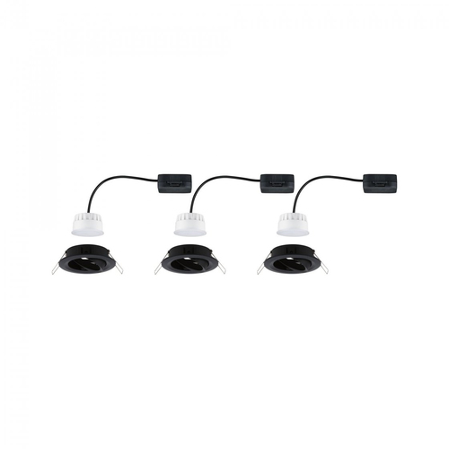 Paulmann Einbauspot Nova Coin Set, 3 x 6 W, 2700 K, Schwarz - Leuchten Kategorie: Spot - Betriebsart: Netzbetrieb - Lampensockel: LED fest verbaut - Farbtemperatur Kelvin: 2700 K - Gesamtleistung: 18 W - Farbwiedergabeindex CRI: 80