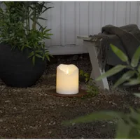Star Trading LED-Kerze Pillar Flamme Grand Ø 16 x 20 cm, Weiss - Betriebsart: Batteriebetrieb - Fernbedienung: Nein - Aussenanwendung: Ja - Höhe: 20 cm - Timerfunktion: Ja - Set: Nein