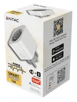 Entac WIFI Steckdosenadapter mit Leistungsmesser weiß