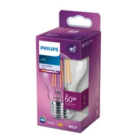 Philips Lampe LED classic 60W A60 E27 CW CL ND RFSRT4 - Energieeffizienzklasse EnEV 2020: E - Lampensockel: E27 - Farbtemperatur Kelvin: 4000 K - Gesamtleistung: 7 W - Dimmbar: nicht dimmbar - Zusätzliche Ausstattung: EyeComfort