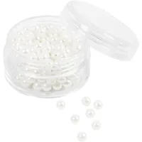 Creativ Company Perlen-Set Wachsperlen Weiss, 4 mm - Packungsgrösse: 210 Stück - Durchmesser: 4 mm - Detailfarbe: Perlmutt - Perlenart: Perlenset