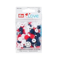Prym Druckknöpfe Color Snaps Mehrfarbig, 12.4 mm, 30 Stück - Detailfarbe: Violett - Orange - Pink
