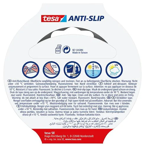 tesa Anti-Rutschband 5 m x 25 mm fluoreszierend - Detailfarbe: Beige - Art: Anti-Rutschband