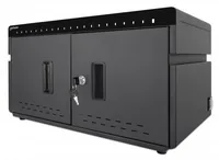 Manhattan iPad to 11" 20-bay Charging Cabinet Desktop via USB-C, Also other tablets and smartphones (with device to USB-C cable), Bays 264x22x235mm, Device charging cables not included (suggest USB-C cable 354868), Cart, Lockable, EU/UK power cords