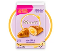 Bauli Croissant Vanille 300 g - Produkttyp: Kuchen - Nährwertangabe pro: 100 g - Energiegehalt (in kj): 1753 KJ - Energiegehalt (in kcal): 419 Kcal - Fett: 22 g - Gesättigte Fettsäuren: 11 g