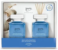 ipuro Duftstäbchen Sunny Beachtime 2 x 50 ml Set 100 ml - Volumen: 100 ml - Duft: Tonkabohne - Rose - Mai Rosen - Zitrone - Minze - Grapefruit - Jasmin - Lilie - Moschus