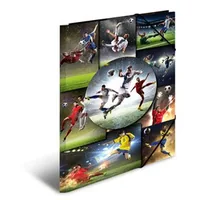 HERMA Gummibandmappe A3 Football, Karton, mit Innendruck - Typ: Gummibandmappe - Ausstattung: Innendruck - Gummiband - Detailfarbe: Karbonschwarz - Material: Karton