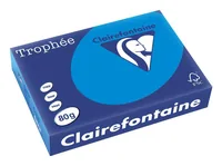Clairefontaine Kopierpapier Trophée A4, 80 g/m², Klarblau, 500 Blatt - Geeignet für Drucker: Universal - Grammatur: 80 g/m² - Papiertyp: Kopierpapier - Materialeigenschaften: Holzfrei - Verpackungseinheit: 500 Stück - Papierformat: A4