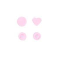 Prym Druckknöpfe Color Snaps Herz, Rosa, 12.4 mm, 30 Stück - Detailfarbe: Rosa