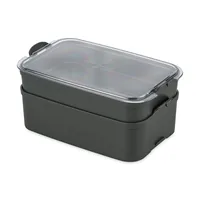 Koziol Lunchbox Stakk 2 l, Grau - Materialtyp: Biokunststoff - Unterteilungsmöglichkeit: Ja - Material: Biozirkulärer Kunststoff - Thermoplast - Set: Nein - Motiv: Ohne Motiv - Anwender: Büro - Erwachsene