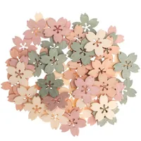 Rico Design Streudeko Blüte 48 Stück, Pastell mix - Motiv: Blüten - Detailfarbe: Mehrfarbig - Material: Holz