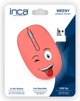 INCA Wrls Maus 1200DPI3Tasten2.4GHzUSB-A WEENY Emoji or