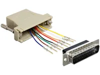 Delock Adapter RJ-45 - DB25 (f-m) 0 m - Kabeltyp: Adapter - Datenanschluss Seite A: RJ-45 - Datenanschluss Seite B: DB-25 Stecker - Kabellänge: 0 m