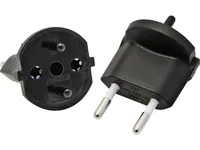 STEFFEN Fixadapter 2-Pol Deutschland CEE7 auf Schweiz T11 Schwarz - Detailfarbe: Schwarz - Stromanschluss Seite A: T11 - Schalter: Nein - Stromanschluss Seite B: Schuko - Typ: Fixadapter