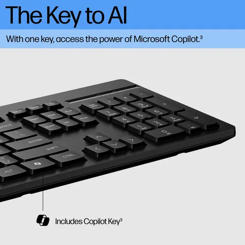HP 125 G2 USB Wired Keyboard tastiera Ufficio Nero