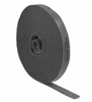 Delock Klettband 10 m x 15 mm Grau - Breite: 15 mm - Länge: 10 m - Produkttyp: Klettband - Ausstattung Kabelmanagement: Zuschneidbar - Wiederverwendbar - Verpackungseinheit: 1 Stück - Material: Kunststoff