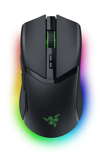 Razer Gaming-Maus Cobra Pro - Maus Features: Programmierbare DPI-Einstellung - RGB-Beleuchtung - Daumentaste - Bedienungsseite: Rechtshänder - Detailfarbe: Schwarz - Gewicht: 77 g - 114 g - Verbindungsart: Kabellos - Schnittstelle: USB-C