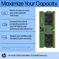 HP 8GB DDR5 5600 SODIMM Memory memoria 1 x 8 GB 5600 MT/s 262-pin SO-DIMM