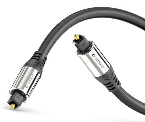sonero Audio-Kabel Toslink - Toslink 0.5 m - Kabeltyp: Anschlusskabel - Audiokanäle: 8 - Audioanschluss Seite A: Toslink - Audioanschluss Seite B: Toslink - Detailfarbe: Schwarz - Länge: 0.5 m